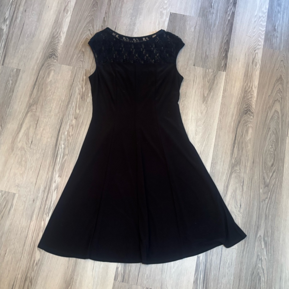 Evan Picone Black Lace Dress